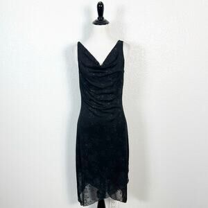 Y2K Vintage Fairy Grunge Witchy Byer Too HOCO Asymmetrical Cowl Neck Dress M